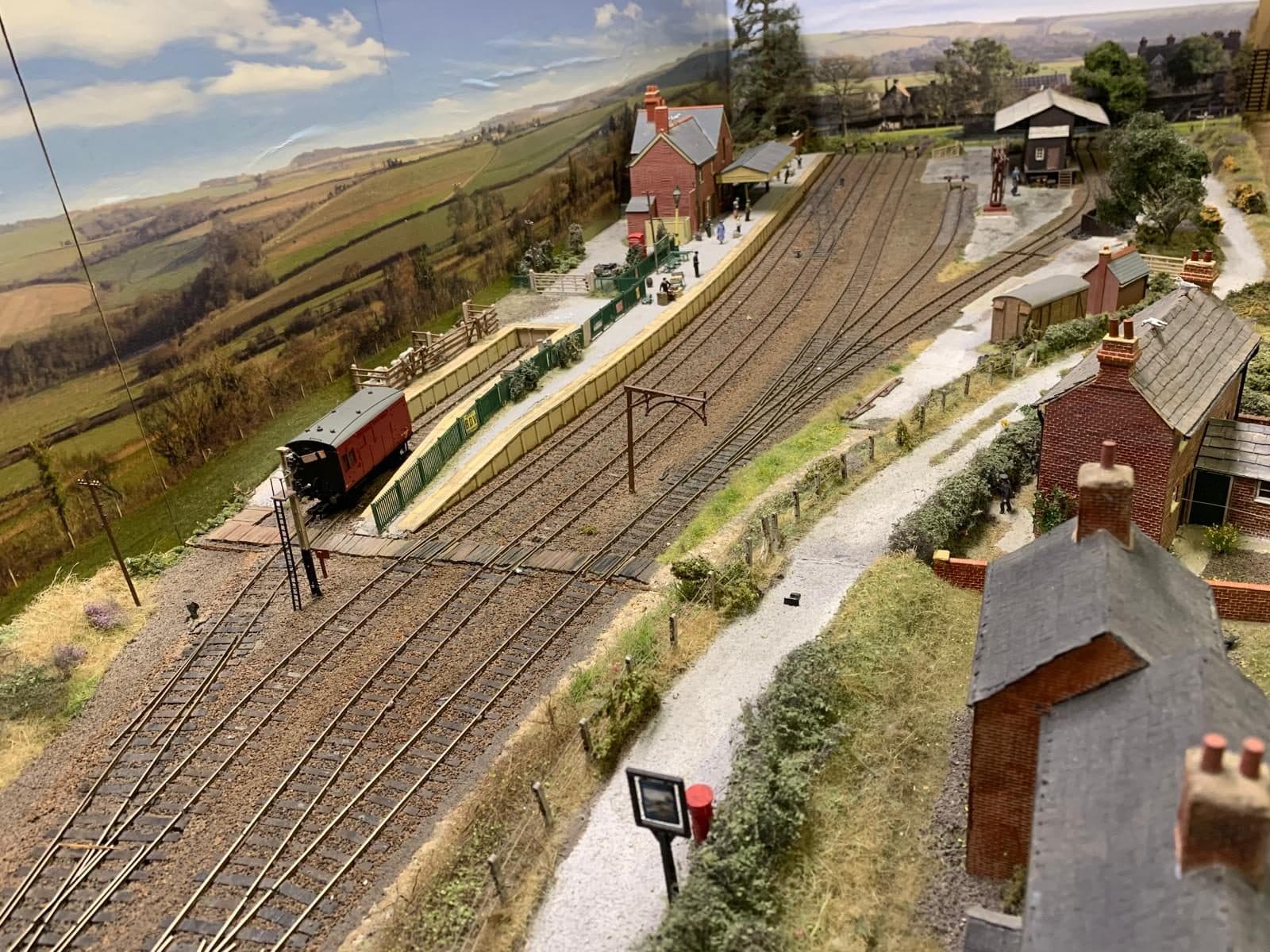 Pine Road station and yard, with the Dorset downs on the backscene